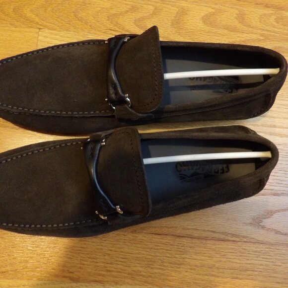 NEW IN BOX FERRAGAMO GRANDPRIX Brown Leather (Suede) Men\'s Drivers Size 11 EE main image 11